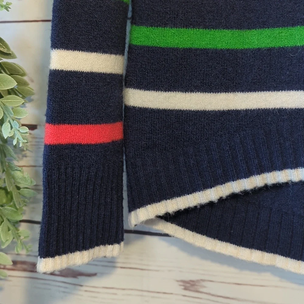 J. Crew XS Rainbow Multistripe‎ Supersoft Yarn Turtleneck Sweater Pride Cozy